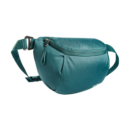 Front three-quarter view of Tatonka Hip Belt Pouch with adjustable hip belt, removable hip webbing and large zip pocket – Teal | Ships from Melbourne