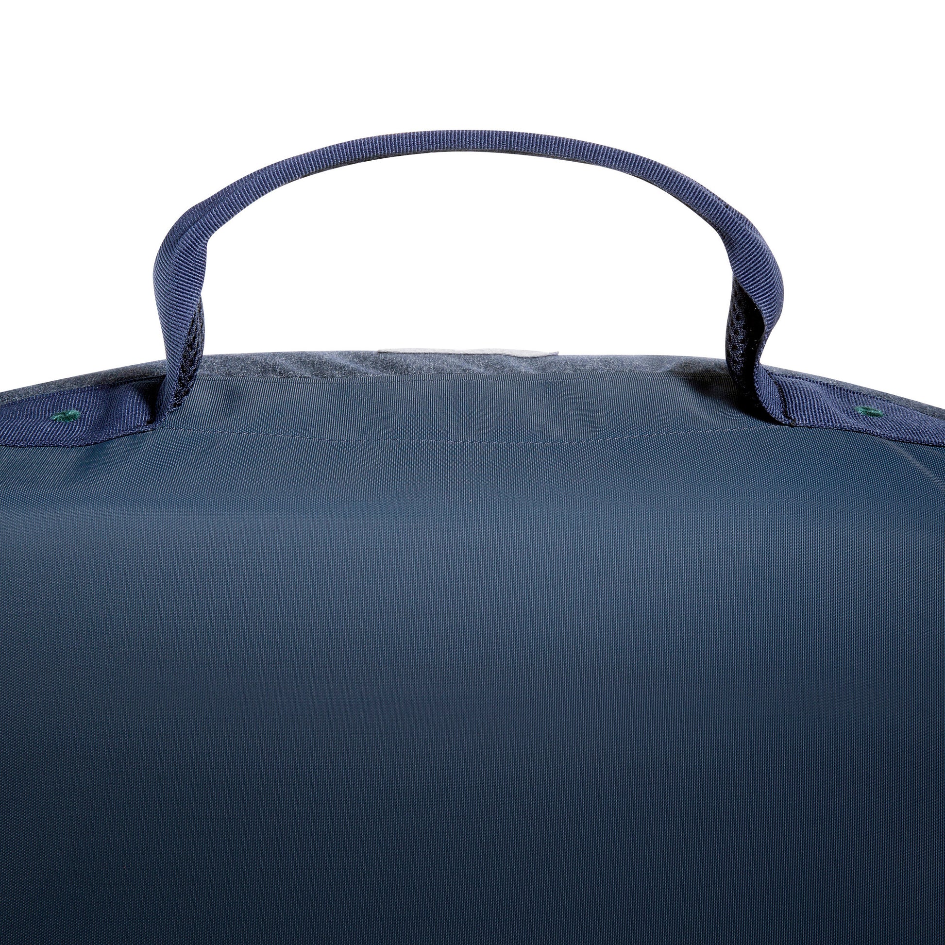 Close up of top grab handle of Tatonka Duffel Roller - Navy