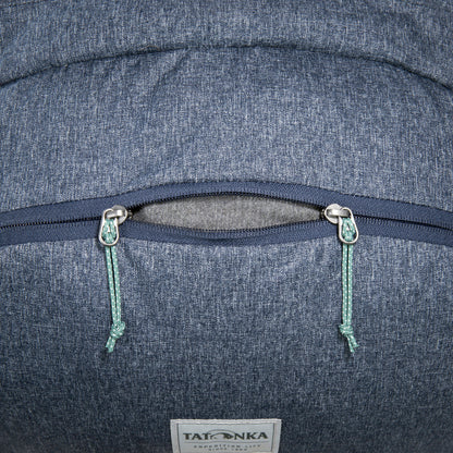 Close up of main compartment zipper on Tatonka Duffel Roller - Navy
