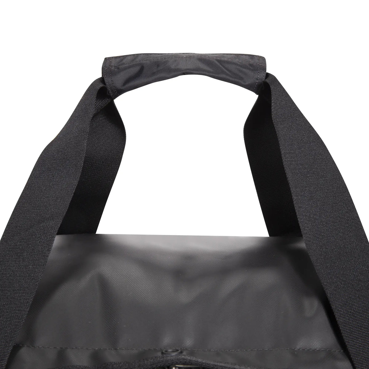 Close-up of the carry handle of the Tatonka Basic Barrel 85 L in matte black | TADI.6982.408